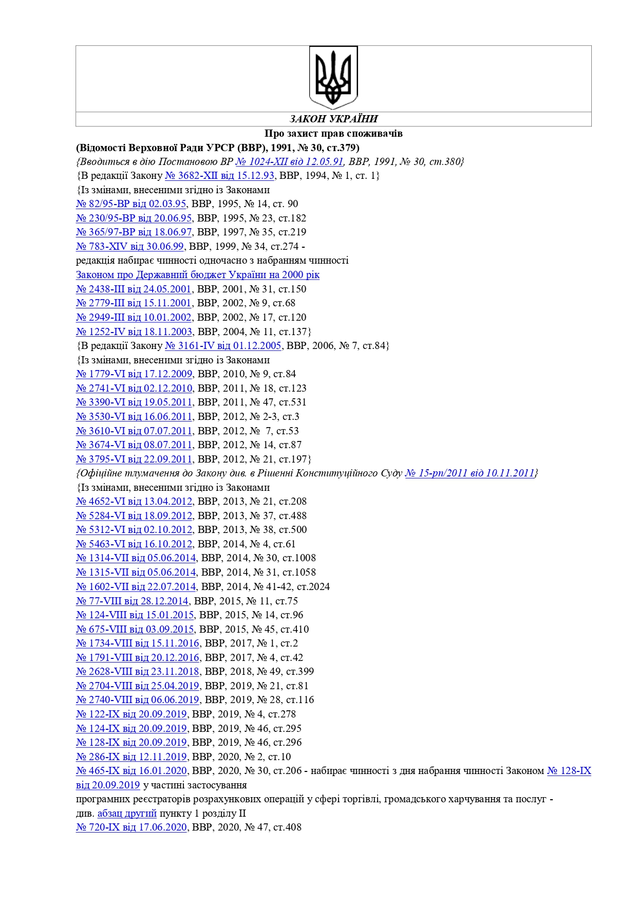 ЗУ Про захист прав споживачів